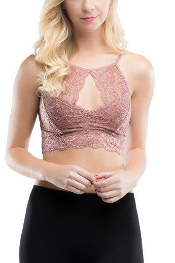 Patterned Lace Keyhole Bralette - Knitted Belle Boutique