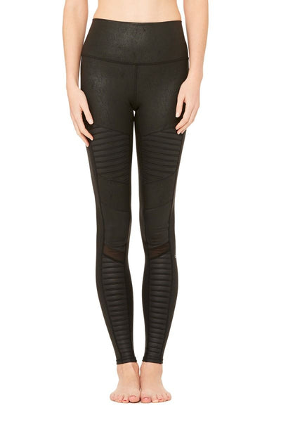 alo High Waisted Moto Legging Black W5494R - Free Shipping at
