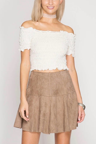 Fae Faux Suede Lace-Up Mini Skirt
