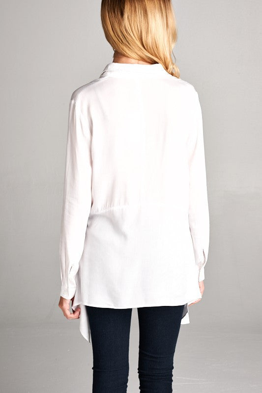 Shayna Button Down Top in White