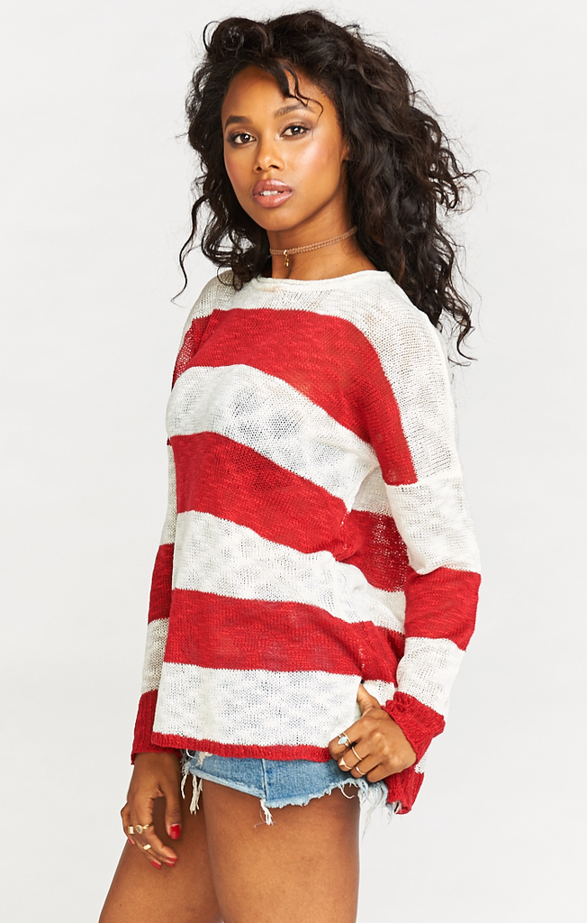 Bonfire Sweater in Stripes - SHOW ME YOUR MUMU