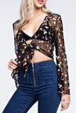 Isabella Floral Embroidered Crop Top