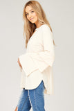 Clarissa Layered Bell Sweater in Oatmeal