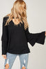 Clarissa Layered Bell Sweater in Black