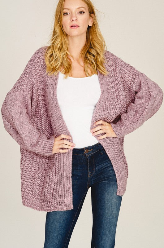 Shelly Chunky Knit Cardigan – Silver & Gold Boutique