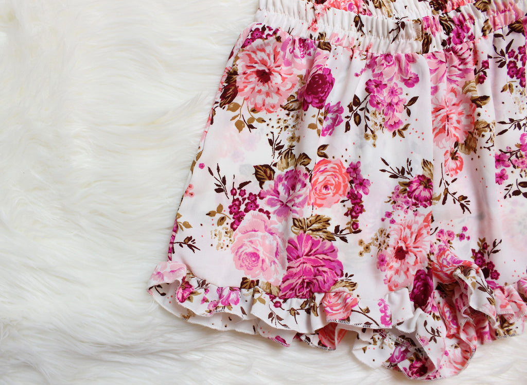 Trista Floral Ruffle Shorts
