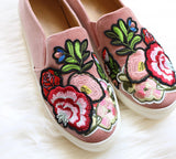 Penelope Embroidered Sneakers in Rose
