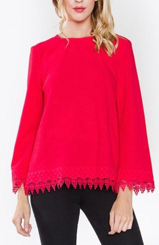 Be Mine Lace Magenta Top
