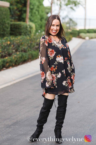 Lovesick Lace-Up Tunic in Black