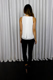 Not-So-Basic Layered Chiffon Top in White