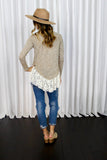 V-Cute Sweater with Lace Peplum
